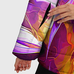 Куртка зимняя женская Красочный цветочный узор Лето Colorful Floral Patt, цвет: 3D-светло-серый — фото 2