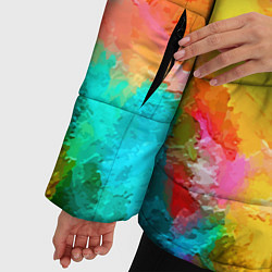 Куртка зимняя женская Цветные всплески Экспрессионизм Абстракция Color S, цвет: 3D-светло-серый — фото 2