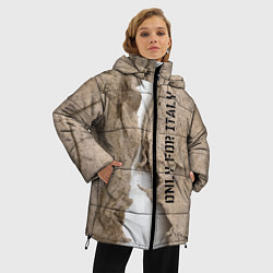 Куртка зимняя женская Только для Италии Мешковина Рваньё Only for Italy, цвет: 3D-светло-серый — фото 2