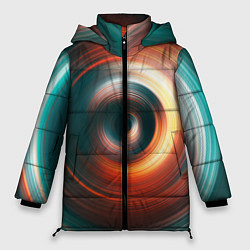 Женская зимняя куртка Цветные круги - Black hole