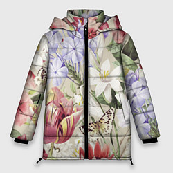 Женская зимняя куртка Цветы Утренний Букет Лилий