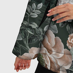 Куртка зимняя женская Цветы Анемоны Ночного Сада, цвет: 3D-красный — фото 2