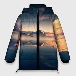 Куртка зимняя женская Горы озеро, цвет: 3D-светло-серый