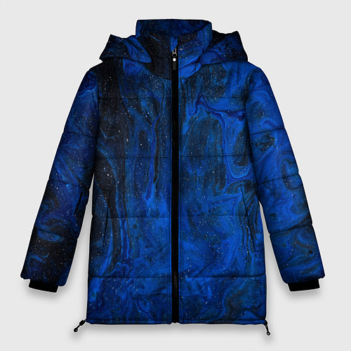 Женская зимняя куртка Синий абстрактный дым / 3D-Светло-серый – фото 1