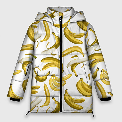Женская зимняя куртка Кругом бананы / 3D-Черный – фото 1