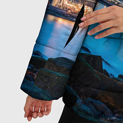 Куртка зимняя женская Закат в мегаполисе, цвет: 3D-светло-серый — фото 2