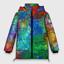Женская зимняя куртка Разноцветные кляксы