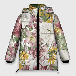 Куртка зимняя женская Цветы Летний Свадебный Букет, цвет: 3D-светло-серый