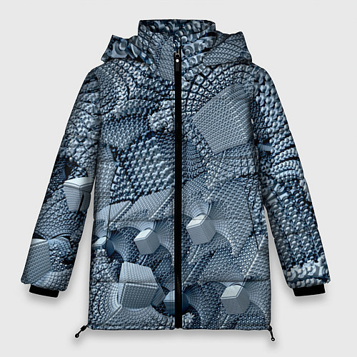 Женская зимняя куртка GEOMETRIC FRACTAL CUBES / 3D-Черный – фото 1
