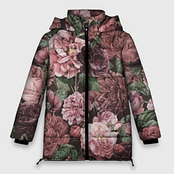 Куртка зимняя женская Цветы Полные Любви, цвет: 3D-светло-серый