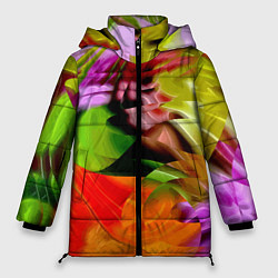 Женская зимняя куртка Разноцветная абстрактная композиция Лето Multi-col