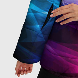 Куртка зимняя женская Красочная абстрактная композиция Colorful abstract, цвет: 3D-светло-серый — фото 2