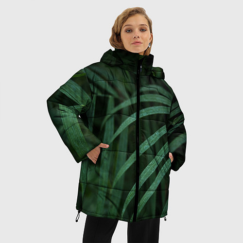 Женская зимняя куртка Камуфляж-тропики / 3D-Светло-серый – фото 3