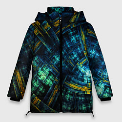 Женская зимняя куртка Абстрактная неоновая футуристическая композиция Ab