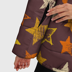 Куртка зимняя женская Звездное коричневое небо, цвет: 3D-красный — фото 2