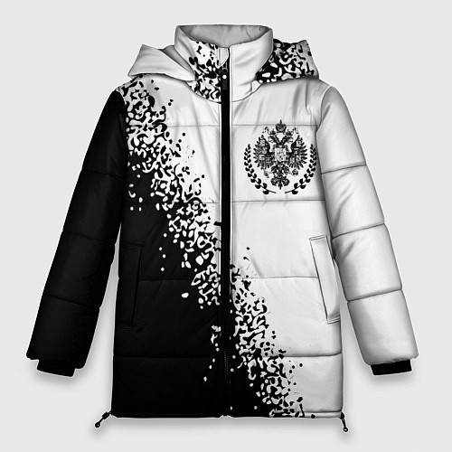 Женская зимняя куртка RUSSIAN EMPIRE - ГЕРБ Спрей / 3D-Черный – фото 1