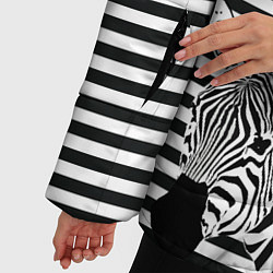Куртка зимняя женская Матросы на зебрах, цвет: 3D-черный — фото 2