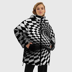 Куртка зимняя женская Геометрическая объёмная композиция Авангард, цвет: 3D-черный — фото 2