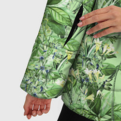 Куртка зимняя женская Цветы Синеголовники, цвет: 3D-светло-серый — фото 2