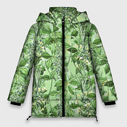 Женская зимняя куртка Цветы Синеголовники