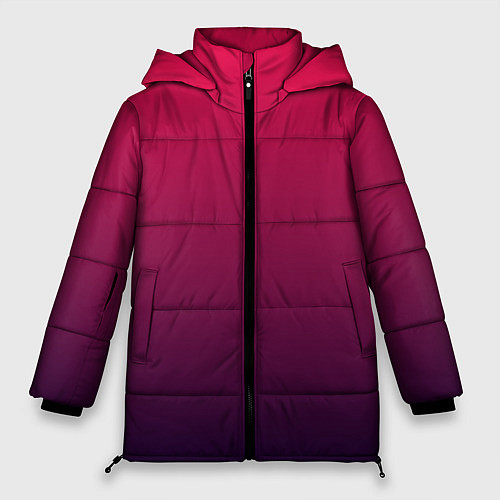 Женская зимняя куртка RED to dark BLUE GRADIENT / 3D-Черный – фото 1