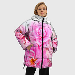 Куртка зимняя женская Прекрасные пионы Лето, цвет: 3D-красный — фото 2