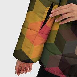 Куртка зимняя женская Разноцветный геометрический узор 3D, цвет: 3D-светло-серый — фото 2