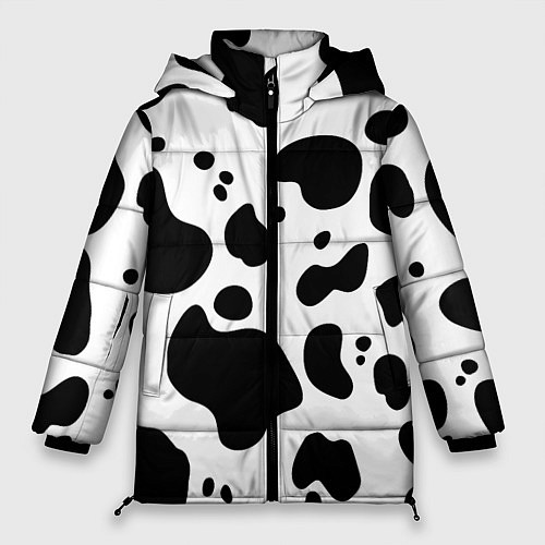 Женская зимняя куртка Пятна Далматина / 3D-Черный – фото 1
