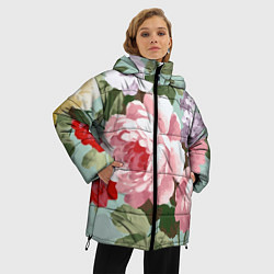 Куртка зимняя женская Букет роз Лето, цвет: 3D-светло-серый — фото 2