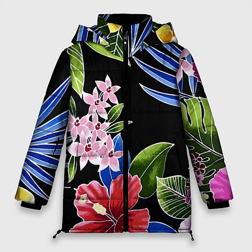 Женская зимняя куртка Floral vanguard composition Летняя ночь Fashion tr / 3D-Светло-серый – фото 1