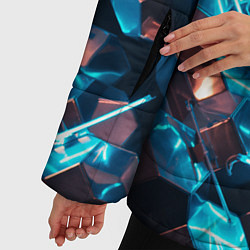 Куртка зимняя женская Неоновые фигуры с лазерами - Голубой, цвет: 3D-черный — фото 2