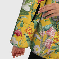 Куртка зимняя женская Цветы Солнечное Лето, цвет: 3D-черный — фото 2
