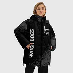 Куртка зимняя женская Watch Dogs Glitch на темном фоне, цвет: 3D-черный — фото 2