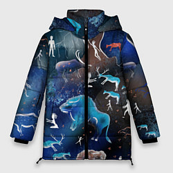 Куртка зимняя женская Альтернативная Альтамира синяя, цвет: 3D-красный