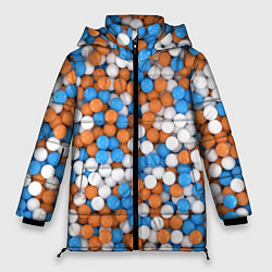 Женская зимняя куртка Глянцевые Разноцветные Шарики