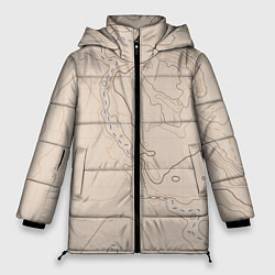 Куртка зимняя женская Песчаная Топографическая Карта, цвет: 3D-черный