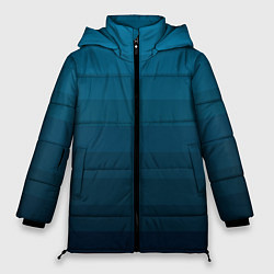 Куртка зимняя женская Blue stripes gradient, цвет: 3D-светло-серый