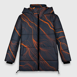 Куртка зимняя женская Оранжевая Молния, цвет: 3D-черный