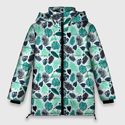 Куртка зимняя женская PALM LEAF TEXTURE, цвет: 3D-светло-серый