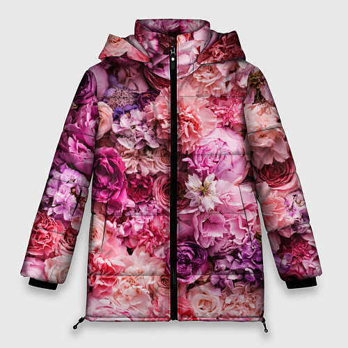 Женская зимняя куртка BOUQUET OF VARIOUS FLOWERS / 3D-Светло-серый – фото 1