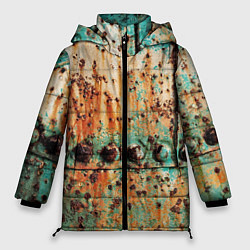 Куртка зимняя женская Искусство коррозии металла Rust, цвет: 3D-красный