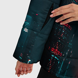 Куртка зимняя женская Неоновые высотки в городе - Светло-синий, цвет: 3D-светло-серый — фото 2