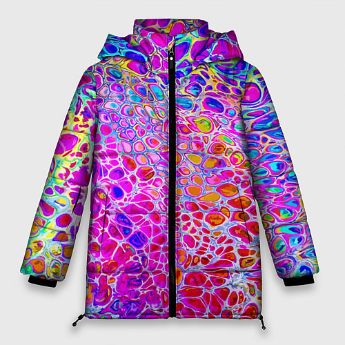 Женская зимняя куртка Красочные всплески красок Экспрессия / 3D-Черный – фото 1