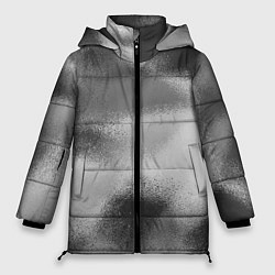 Куртка зимняя женская В серых тонах абстрактный узор gray abstract patte, цвет: 3D-черный