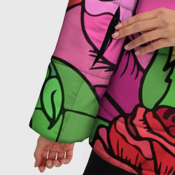 Куртка зимняя женская Красочные летние цветы Fashion trend, цвет: 3D-красный — фото 2
