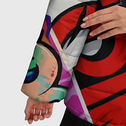 Куртка зимняя женская Авангардная композиция Pop art Eyes, цвет: 3D-красный — фото 2