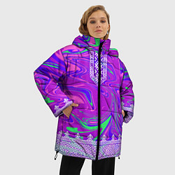 Куртка зимняя женская Славянская рубаха с разводами, цвет: 3D-светло-серый — фото 2