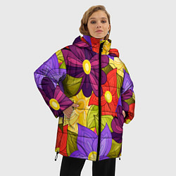 Куртка зимняя женская MULTICOLORED PANSIES, цвет: 3D-светло-серый — фото 2