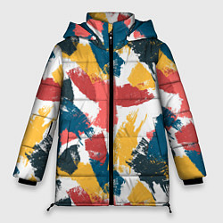 Женская зимняя куртка Мазки краской Паттерн