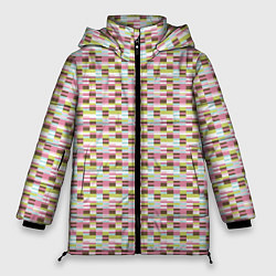 Куртка зимняя женская Паттерн Кирпичики, цвет: 3D-красный